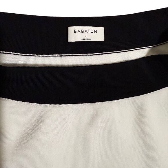 Aritizia Babaton Legacy Skirt White Black Color block size Large Pencil Mini - Picture 4 of 7